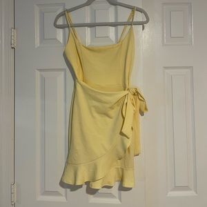 Lucy In The Sky Yellow Tight Wrap Dress